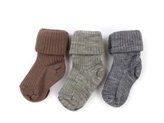 MP socks wool brown sienna multi (3-pack)